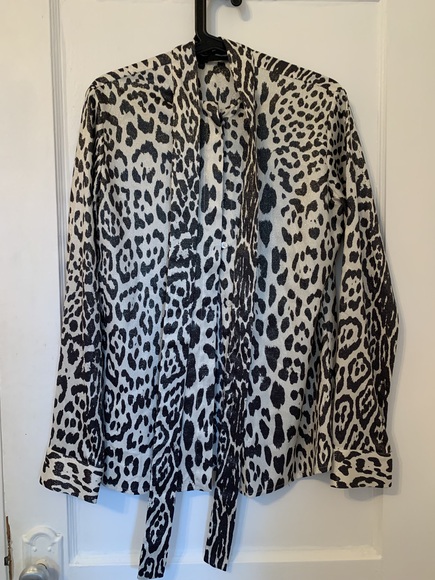 Haider Ackermann Zebra Print Multi Silk Top - Picture 1 of 5